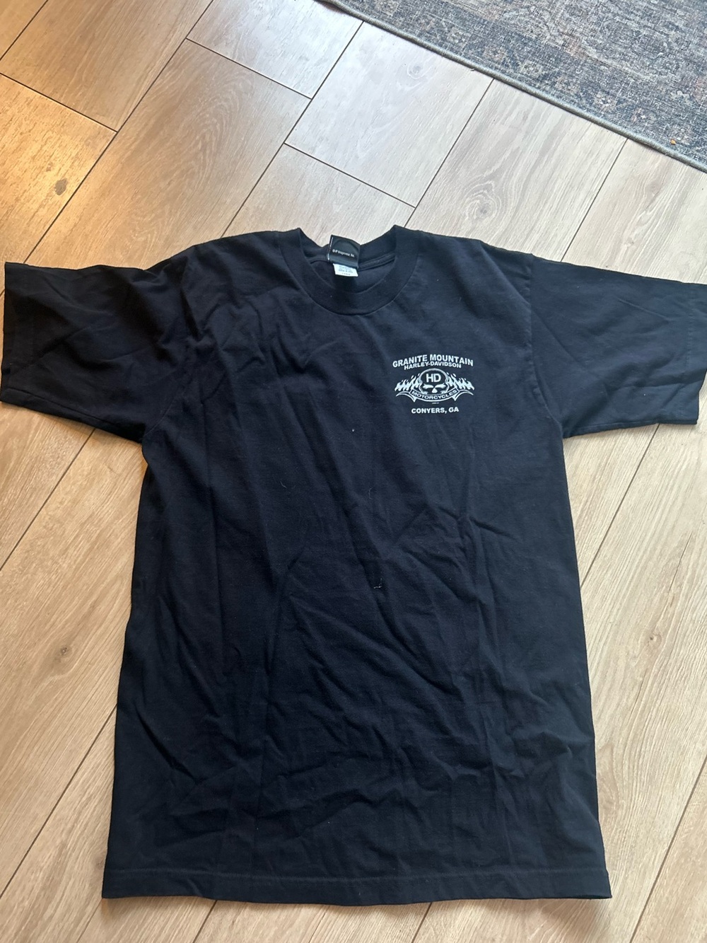Harley-Davidson Black Short Sleeve Crew Neck T-Shirt with Small White Logo